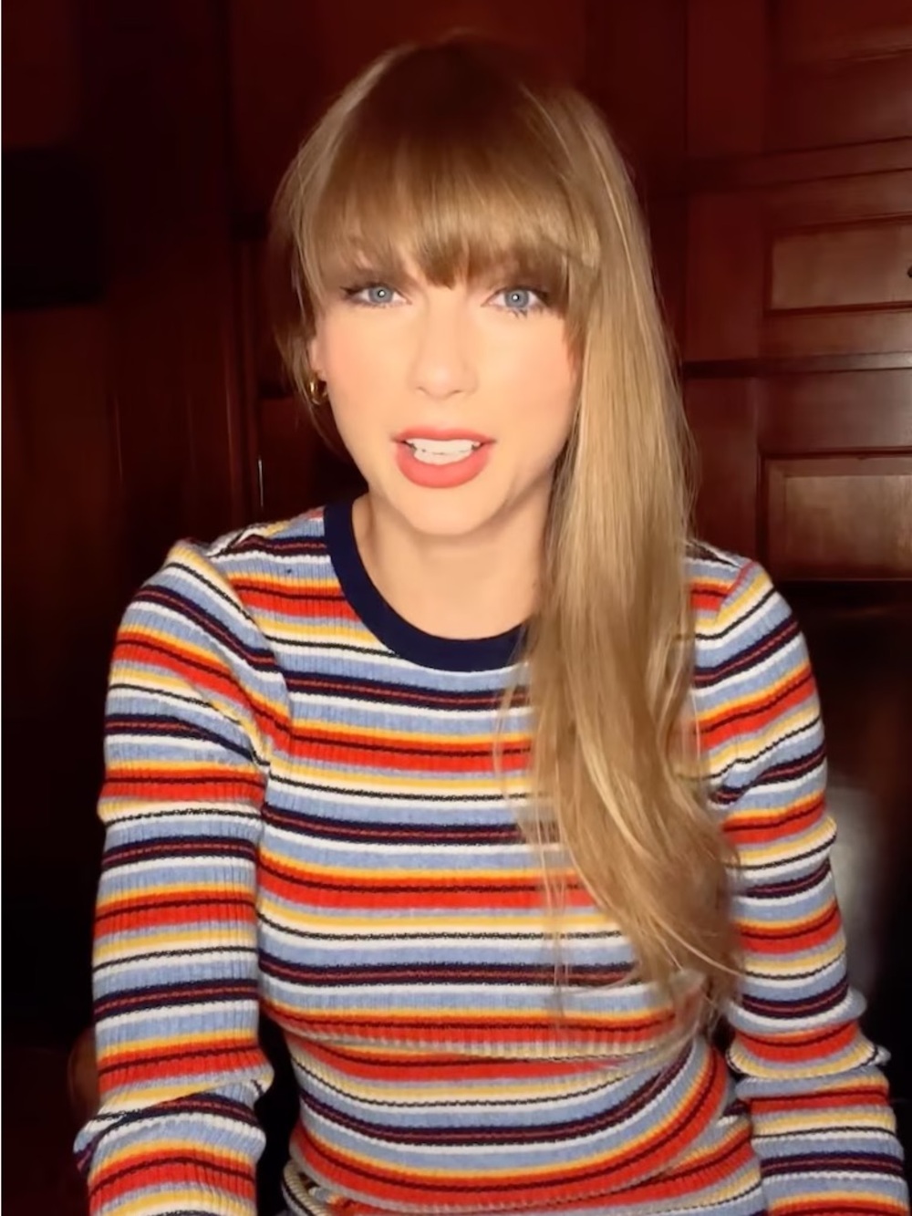 Taylor Swift Reformation cashmere striped Knit Crewneck Sweater dress